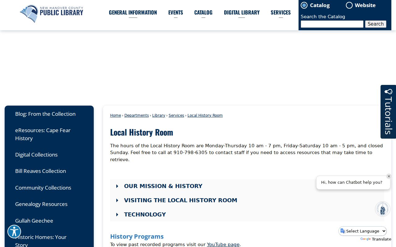 New Hanover County people search in the Local History Room collection