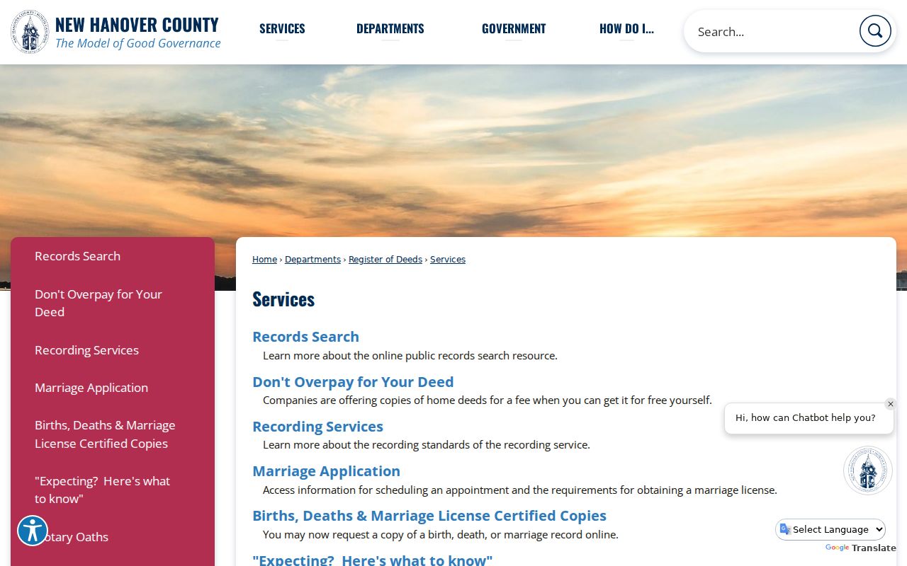 New Hanover County public records Register services and property fraud alert